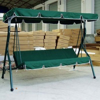 Fauteuil suspendu de jardin moderne en métal à 3 places avec plateau à thé et auvent convertible