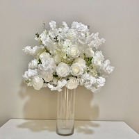 Boule de fleurs artificielles blanches réalistes de luxe 50-80cm, faite à la main, de haute qualité, centre de table de mariage en soie, gypsophile
