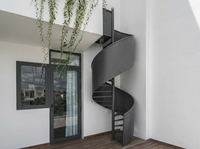 Rampe d'escalier en acier inoxydable durable, spirale moderne, écologique, pour extérieur
