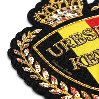 Badge personnalisé 3D tissé à sequins pour uniforme de football, patch pour logo de club sportif, maillot, chapeau, étiquette brodée, badges thermocollants