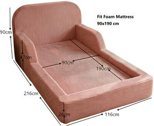 Letto in Schiuma Montessori <span class=keywords><strong>per</strong></span> Camerette dei <span class=keywords><strong>Bambini</strong></span>, Arredamento Sicuro <span class=keywords><strong>per</strong></span> <span class=keywords><strong>Bambini</strong></span>, Letti con Telaio Morbido e Materasso in Spugna, Assemblato - Product Image 6