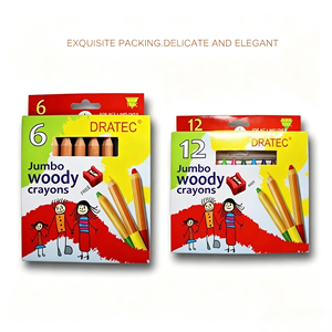 Crayons de cire en bois OEM géants 3-en-1, crayons aquarelles, crayons de cire pour enfants, fournitures scolaires - Product Image 1