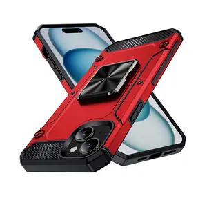 New Popular Shockproof Hybrid Car Mount Stand armor phone cover for iPhone 15 magnetic ring case