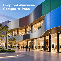 Panneau composite en aluminium ignifuge de 4 mm, 1220x2440 mm, revêtement FEVE brillant, couleur personnalisée, pour panneaux d'entrée de salle d'exposition