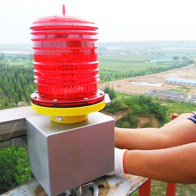 Beacon Lamp Airport Runway Lighting Project Red Blue Light Aviator Solar Double Aviation Obstruction Lights for Tower Crane