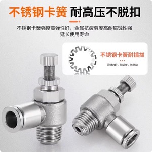 ข้อต่อลมแบบนิวเมติกสแตนเลส Baocn 90 องศา แบบล็อคนัท เกลียวนอก Sl4 6 8 10 14 M5 01 03 04 - Product Image 2