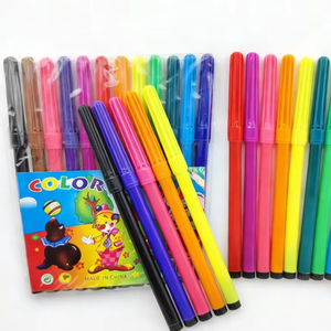 Fournitures artistiques douces non toxiques en gros, 12 couleurs, stylos marqueurs à pointe <span class=keywords><strong>feutre</strong></span> <span class=keywords><strong>aquarelle</strong></span> pour enfants d'école, <span class=keywords><strong>dessin</strong></span> pour enfants - Product Image 1