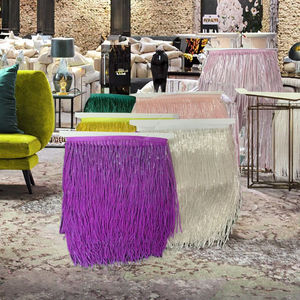 Fabulosa flecos de borlas de cuentas de vidrio de 14 cm, ribete de cuentas cosidas a mano, flecos de cuentas para uso textil en el hogar - Product Image 3