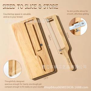 Wooden <b>Bread</b> <b>Knife</b> And Cutting Board Set Bamboo Serrated Edge For Homemade <b>Bread</b> Slicing Tool - Product Image 4