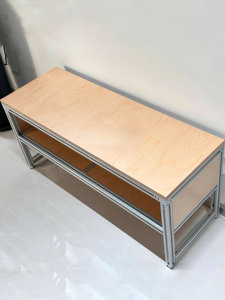 Modern Minimalist <b>Shoe</b>-changing Stool Wood Marine-grade Board Aluminum Frame Floor-standing <b>Storage</b> <b>Rack</b> Home Furniture - Product Image 3