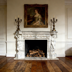 Lüks Batı Modern Tasarım Beyaz Mermer Yüksek Kalite Klasik Gerçek Boyutlu Şömine Taş Heykeli - Product Image 5