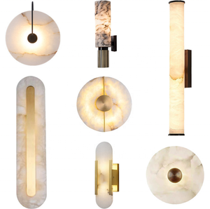 Applique murale en marbre espagnol en cuivre massif <span class=keywords><strong>de</strong></span> luxe, décoration moderne <span class=keywords><strong>de</strong></span> <span class=keywords><strong>salle</strong></span> <span class=keywords><strong>de</strong></span> <span class=keywords><strong>bain</strong></span> d'hôtel, <span class=keywords><strong>luminaire</strong></span> mural LED 12w pour chambre à coucher - Product Image 6