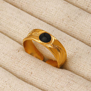 Anillo redondo <span class=keywords><strong>de</strong></span> textura lujosa, anillos <span class=keywords><strong>de</strong></span> piedras <span class=keywords><strong>preciosas</strong></span> con temperamento <span class=keywords><strong>de</strong></span> apertura <span class=keywords><strong>de</strong></span> aceite por goteo, joyería Popular <span class=keywords><strong>de</strong></span> acero inoxidable estilo <span class=keywords><strong>Instagram</strong></span> para mujer - Product Image 3