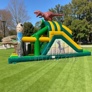 Pista de Obstáculos Inflable Comercial Mini <span class=keywords><strong>Dino</strong></span>, Tobogán Inflable <span class=keywords><strong>Dino</strong></span> con Certificación CE para Alquiler en Eventos Infantiles - Product Image 2