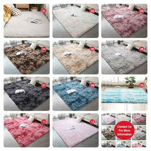 Alfombra Moderna de Peluche, Colorida, Arcoíris, Suave y Lujosa, Alfombra de Peluche con Efecto Tie Dye para Sala de Estar - Product Image 6