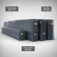Plateforme de construction en treillis d'acier TD6 90 pour la construction industrielle, panneau de pont rapide pour système de plancher en béton préfabriqué