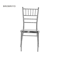 Chaise Chavari en métal argenté en gros pour mariage, banquet, empilable, mobilier pour événements et fêtes