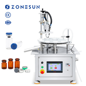 ZONESUN ZS-AFC1CB Monoblock Desktop Automatic Rotary Magnetic <b>Pump</b> <b>Small</b> Bottle Glass Vials Liquid Filling and Capping Machine - Product Image 1