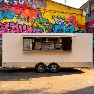 Small Mobile Cheap <strong>Food</strong> Truck Modern Commercial Street <strong>Trailer</strong> Coffee Pizza <strong>Fast</strong> <strong>Food</strong> Cart <strong>Trailer</strong> with Porch Full Kitchen - Product Image 2