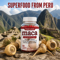 Gummies de Maca Halal Marque Blanche pour l'Énergie et la Vitalité, Complément Végétalien pour l'Équilibre Hormonal Féminin, Soutien des Fesses et des Courbes, 60 unités