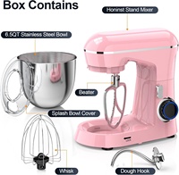 Robot pâtissier ménager 120V 5QT, batteur mélangeur planétaire électrique pour gâteaux, pains et pâtes, appareil de cuisine domestique