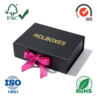 Boîte cadeau magnétique rigide noire personnalisée, carton premium, emballage pour extensions de cheveux, perruques, cosmétiques, laminage mat, logo en feuille d'or