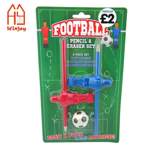Tùy chỉnh England đội bóng đá văn phòng phẩm thiết lập với thẻ vỉ trở lại trường học giá rẻ bút chì và tẩy quà tặng cho Câu lạc bộ bóng đá. rewads - Product Image 1