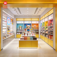 Décoration murale moderne en bois avec éclairage LED pour magasin de jouets et d'objets d'art