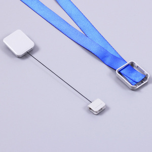 White Black Rectangle Plastic Portable Name Tag Stretchable Decorative Badge Reel Thick Business Promotional <b>Gifts</b> - Product Image 1