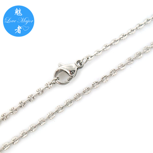 Bella collana di gioielli di moda in acciaio inossidabile a catena martellata - Product Image 1