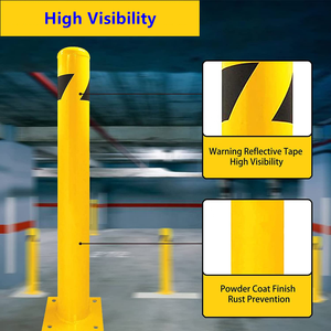 عمود أمان من الفولاذ الأصفر بارتفاع 36 بوصة وقطر 4.5 بوصة من علامة TL، معتمد من CE للاستخدام في مواقف السيارات والطرق - Product Image 6