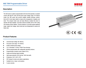 Pilote MOSO X6E 75W 56V/75V/108V à sortie unique minuterie à courant constant gradation LED avec garantie de 5 ans - Product Image 2