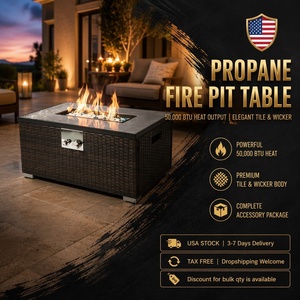 [Stock US] Table <span class=keywords><strong>de</strong></span> foyer extérieure en rotin 32 x 20 x 15 pouces avec plateau en carrelage, expédiée depuis l'entrepôt local US, MOQ : 1 ensemble - Product Image 6