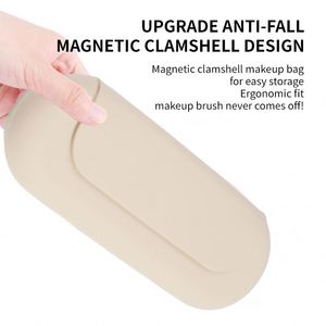 Sac de maquillage portable en silicone pour les voyages, sac de rangement pour les outils de beauté et les pinceaux de maquillage - Product Image 4