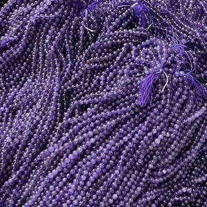 Thạch Anh Tím Tím Chất Lượng Cao 6Mm 8Mm 10Mm Hạt Tròn Đá Tinh Thể Tự Nhiên Đá Chữa Bệnh Cho Tự Làm Vòng Đeo Tay Trang Sức - Product Image 4