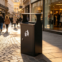 Poubelle MAX de 52 L en acier galvanisé, moderne, luxueuse et écologique, à ouverture par le haut pour la maison et l'usage commercial