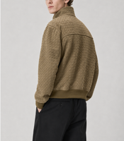 Blouson Bomber en Peau de Mouton Personnalisé pour Homme, Veste en Cuir Véritable Tissé, Fournisseur d'Usine, MOQ Flexible, Commande en Gros