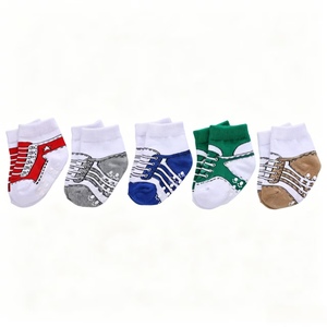 Meias Esportivas de Algodão para Bebês Meninos de 0 a 12 Meses, Conjunto com 5 Pares, Respiráveis, Macias, Antiderrapantes, para Uso Diário e Recém-Nascidos - Product Image 4