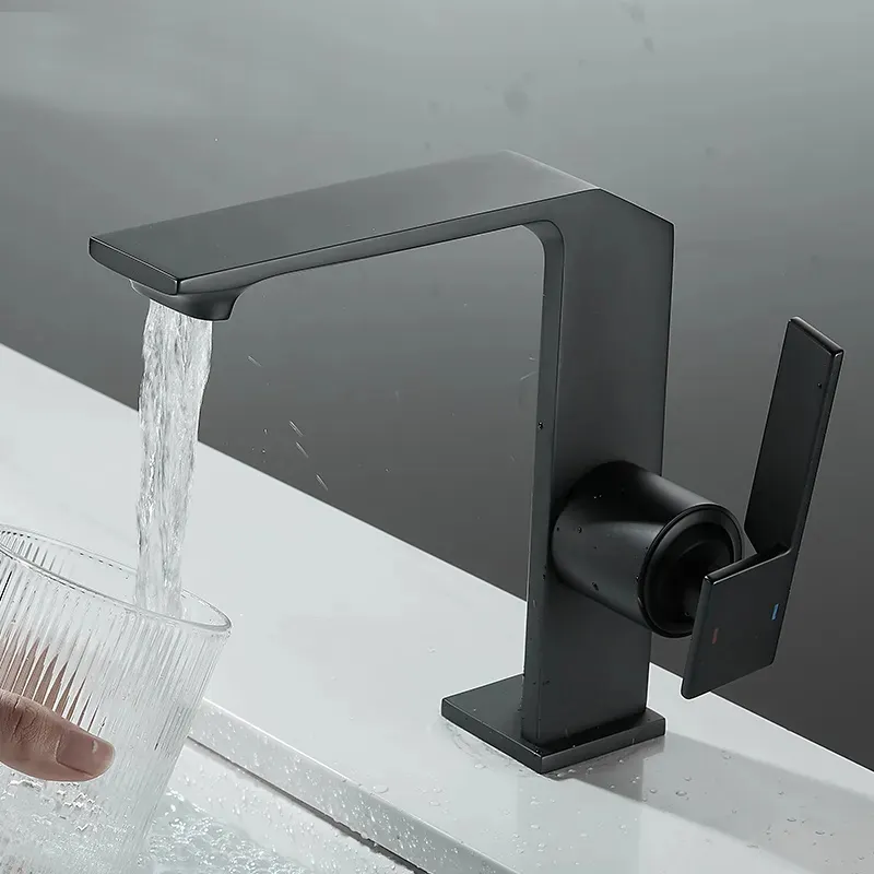 Robinet de lavabo unique mitigeur de salle de bain moderne cascade robinet de salle de bain une poignée mitigeur de lavabo unité de cuisine tout en un