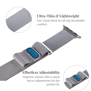 <span class=keywords><strong>Bracelet</strong></span> Boucle Magnétique 38mm 42mm en Acier Inoxydable 430 Luxe Respirant pour <span class=keywords><strong>Apple</strong></span> <span class=keywords><strong>Watch</strong></span> Séries 1 à 9 - Product Image 5