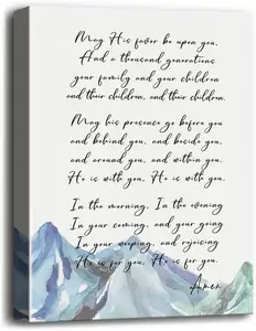 Blessing Canção Letras Canvas Wall Art Decor, Kari Jobe Canção Inspirado Citação Canvas Prints Poster Wall Art, Canvas Wall Art