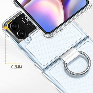 Para Samsung <span class=keywords><strong>Z</strong></span> <span class=keywords><strong>Flip</strong></span> 7 funda de teléfono de PC transparente con anillo de dedo para Galaxy <span class=keywords><strong>Z</strong></span> <span class=keywords><strong>Flip</strong></span> <span class=keywords><strong>3</strong></span> <span class=keywords><strong>Flip</strong></span> 4 <span class=keywords><strong>Flip</strong></span> 5 <span class=keywords><strong>Flip</strong></span> 6 funda de teléfono esmerilada - Product Image 2
