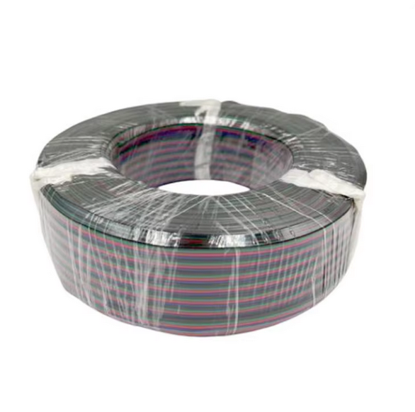 RGB Color Flat Cable Flat Ribbon Electric Wire 300V 18AWG 24AWG 2 3 4 5 Pin Flexible Electric PVC Insulated Copper/CCA LED Cable