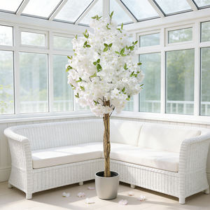 Arbre artificiel en plastique de 1,80 m à fleurs de <span class=keywords><strong>cerisier</strong></span> (blanc rose) Sakura <span class=keywords><strong>japonais</strong></span>, toucher naturel, réaliste, imperméable, pour mariage, intérieur - Product Image 2