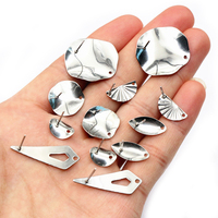 20 pièces de clous d'oreille en acier inoxydable, forme géométrique irrégulière polygonale, accessoires de fabrication de bijoux, fournitures de bricolage