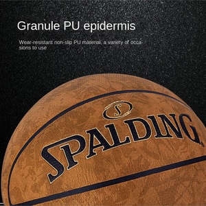 Balón de Baloncesto <span class=keywords><strong>Spalding</strong></span> Serie Aviator Número 7 para Hombre, con Absorción de Humedad, PU Retro con Logotipo en Relieve Cruzado, 77-739Y, Hecho en China - Product Image 3