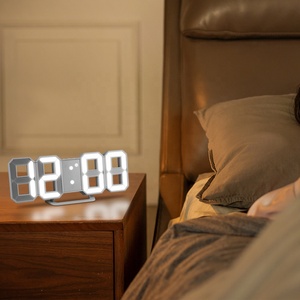 2023 Hot Sale Ce/rohs Home Decoration White 3d Number Digital <strong>Led</strong> <strong>Wall</strong> <strong>Clock</strong> With Different Colors - Product Image 6