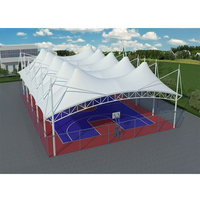 Auvent en membrane haute résistance PVDF1050, tissu anti-UV, toit sportif pour terrain de pickleball aux Philippines, protection contre le soleil et la pluie