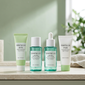 Kit de Voyage Coréen pour Soins de la Peau à la Centella Asiatica et au Thé Trica – Masque Facial BHA Apaisant pour les Pores - Product Image 2