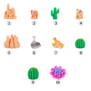 Figuras de Resina Decorativas de Escenas del Desierto en Miniatura, Juego de Varias Piezas, Estilo Bohemio, Decoración para Sala de Estar, Diseño con Motivos Vegetales - Product Image 1